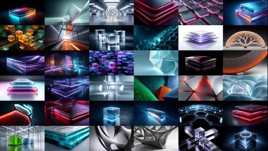 抽象几何炫彩光影艺术(前81S为快速预览)高清在线视频素材下载