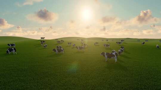 天然牧场 新西兰奶牛视频素材模板下载