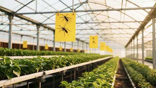 温室大棚内蔬菜种植场景