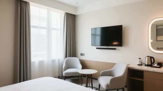 现代酒店卧室室内场景