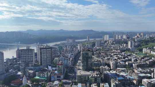 航拍四川泸州建设蜀泸大道风光