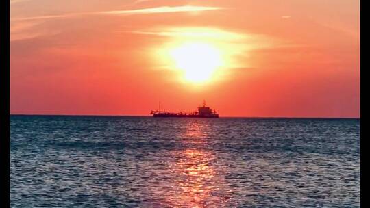 大海 天空 海面 自然 晚霞 延时