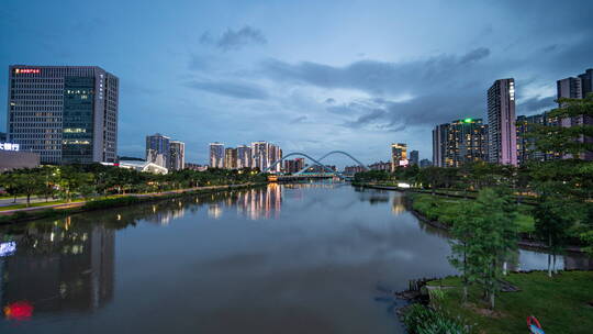 南沙蕉门公园夜景延时