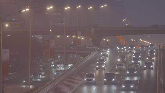 城市夜景空镜 街道夜景