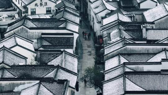 杭州河坊街雪景