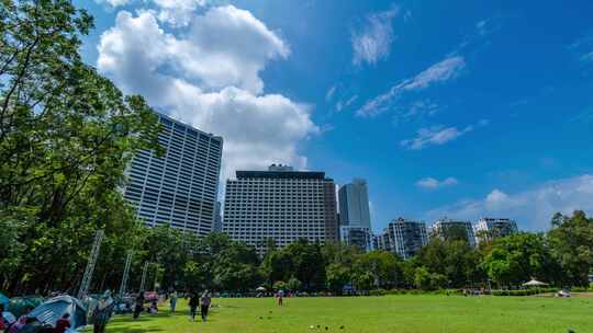 香港维多利亚公园的延时风光