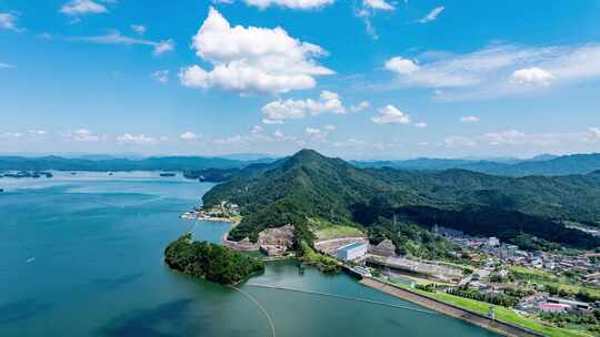 江西庐山西海柘林湖风景区航拍延时