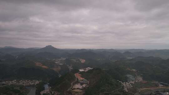 山川城市日出彩霞航拍