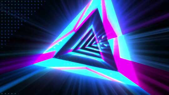 环状美丽的蓝色和粉色隧道