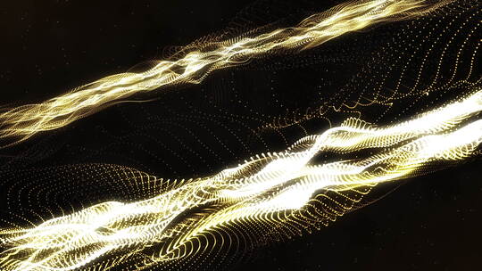 抽象金色奢华粒子波背景视频素材模板下载