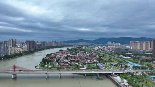 漳州龙江岁月航拍城市开发建设福建城中村