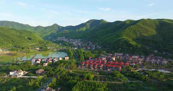 浙江湖州安吉青山绿水发源地余村景区航拍