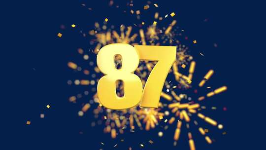 金色数字庆祝周年庆87
