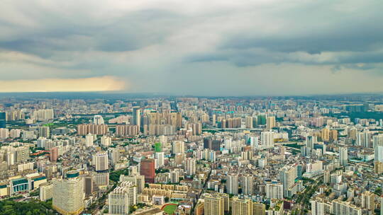 海口暴雨航拍延时