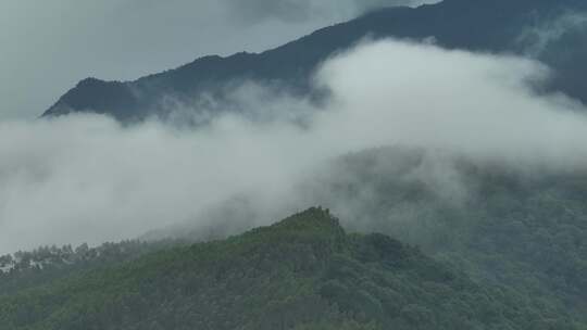 航拍福州闽清云溪漫谷山林云雾风光