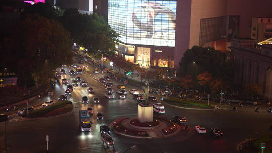 南京新街口夜景夜色商业国贸中心