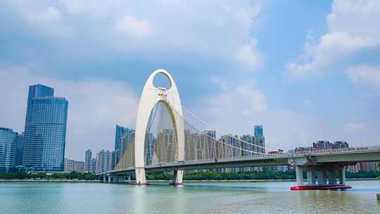 广州珠江猎德大桥江景延时视频素材模板下载