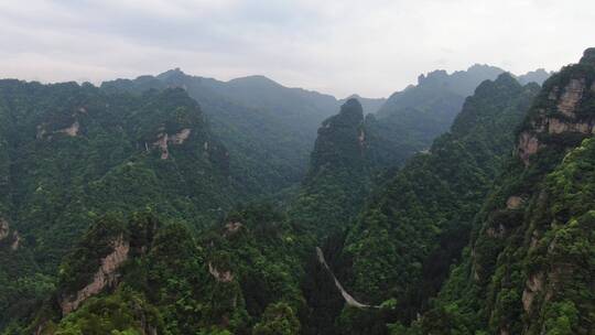 旅游景区湖南张家界大峡谷航拍