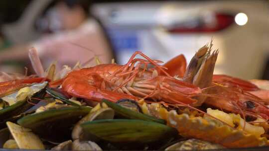 海鲜煲特写