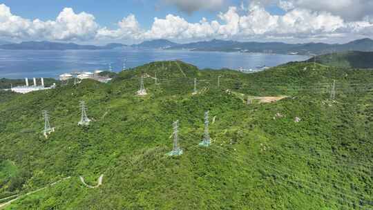 深圳大鹏新区高压电塔航拍