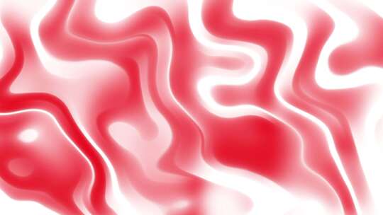 抽象的红色和白色波浪图案动画液体背景。