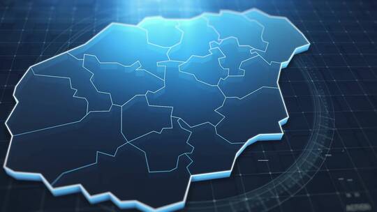 蓝色科技感地图海南AE视频素材教程下载