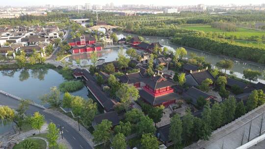 上海广富林公园4K航拍原素材视频素材模板下载