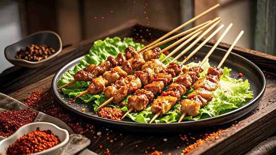 美味烤串肉串烧烤夜宵餐饮美食聚会