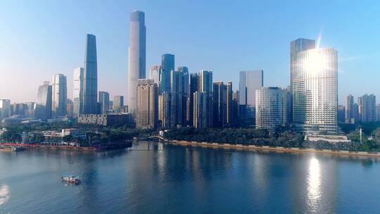 广州珠江新城猎德大桥4k航拍视频素材