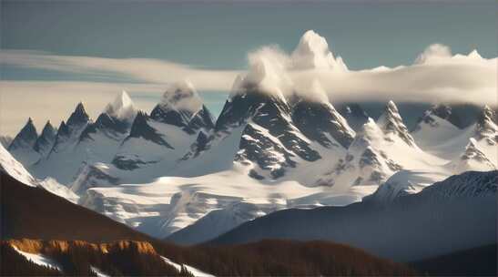 AIGC素材 雪山山峰之巅山脉风景