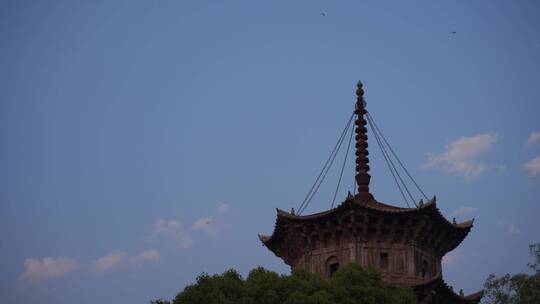 泉州航拍西街东西塔市区开元寺风景名胜古迹