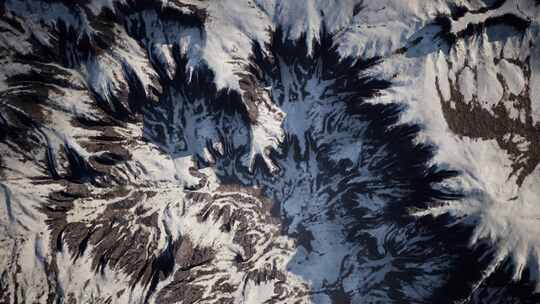 雪山景观鸟瞰图