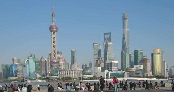 上海陆家嘴城市风光东方明珠城市天际线