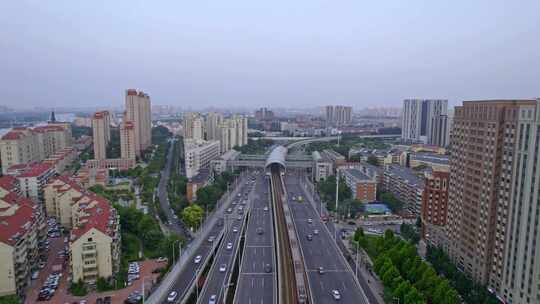 天津海河复兴门城市地铁轨道交通都市风景