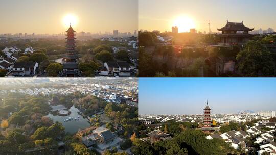 苏州园林古建筑风光 盘门高清在线视频素材下载