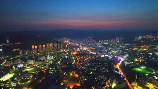 繁华都市  都市 城市夜景航拍