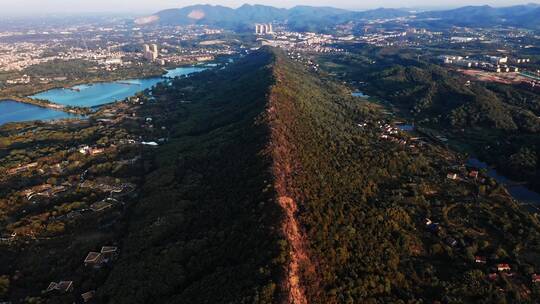 湖南洞庭湖风光带岳阳楼风景区航拍