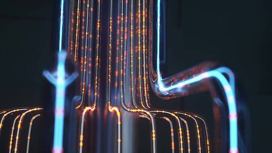 发光粒子流数据信息流传输创意科技动态视频