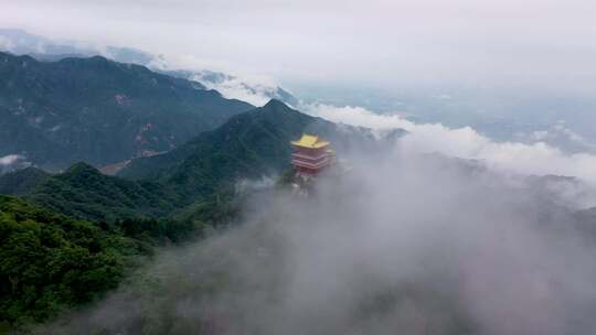 南五台山 钟南山 秦岭 云海 蓝天白云 穿云