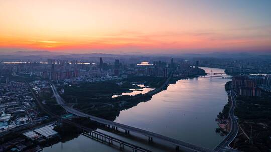 惠州城市大景日出彩霞2--4K-420-30P