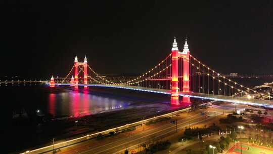 舟山港岛大桥夜景