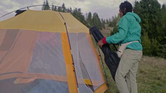 露营者，帐篷，露营地，夹克