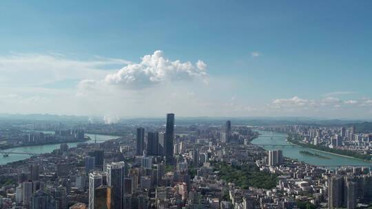 航拍广西柳州城市景观全景 4k