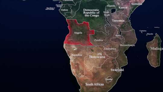 安哥拉地图视频素材模板下载