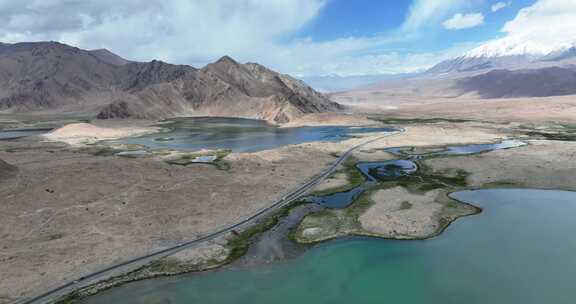 新疆南疆喀什塔县帕米尔高原喀拉库勒湖航拍