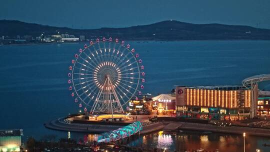 西海岸新区夜景视频素材模板下载