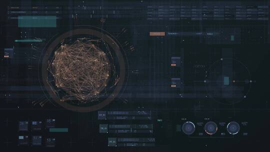 大数据分析HUD科幻科技屏幕操作系统界面