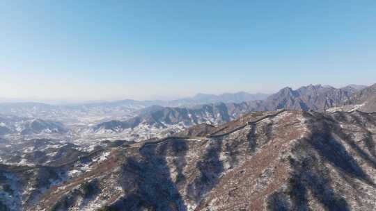 慕田峪长城雪景航拍