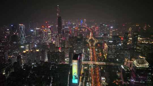 深圳城市夜景航拍