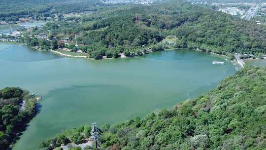 武汉洪山区吹笛景区航拍